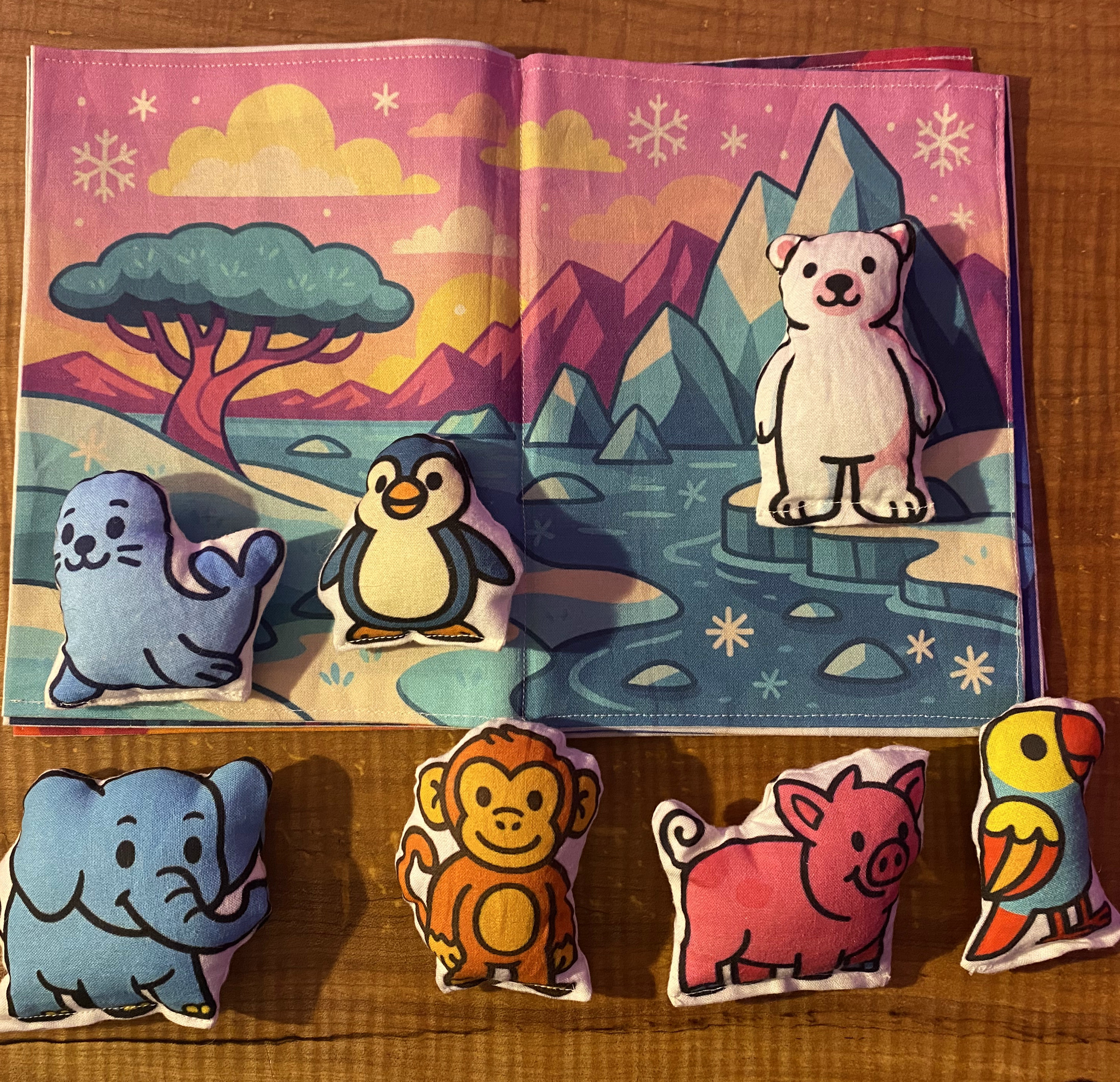 Animal Friends fabric book