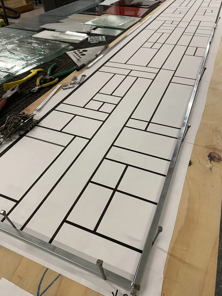 Paper templates for glass layout